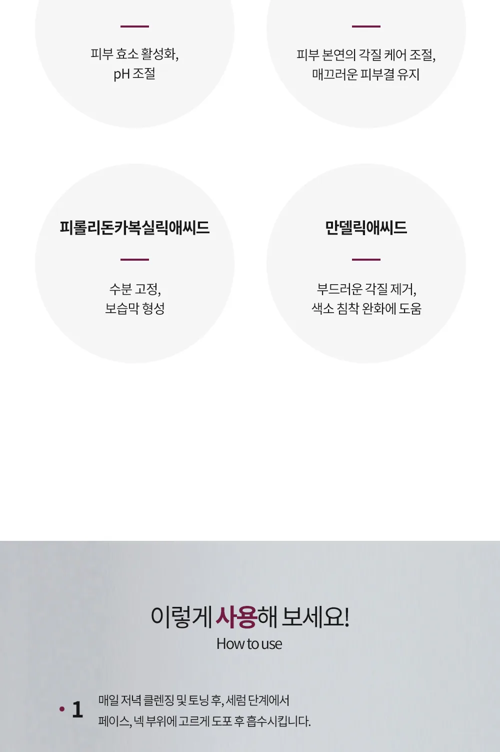 성분 및 사용 방법 안내